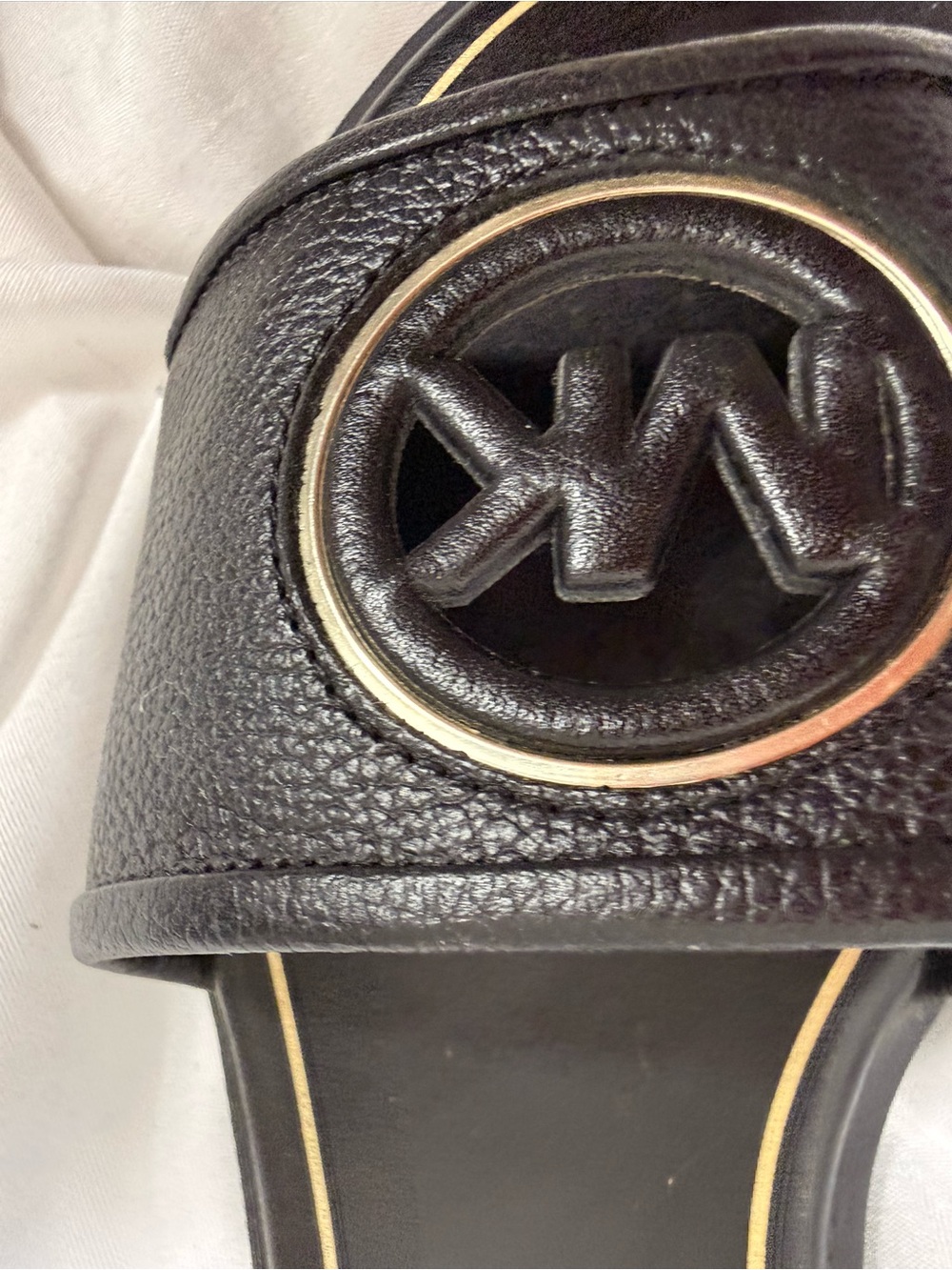 Michael Kors Deanna Black Logo Slide Sandals Size 7M - Picture 7 of 9